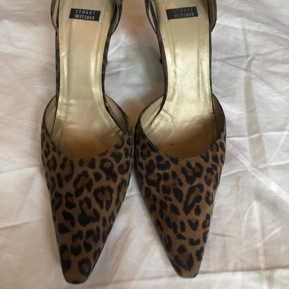 leopard suede pumps